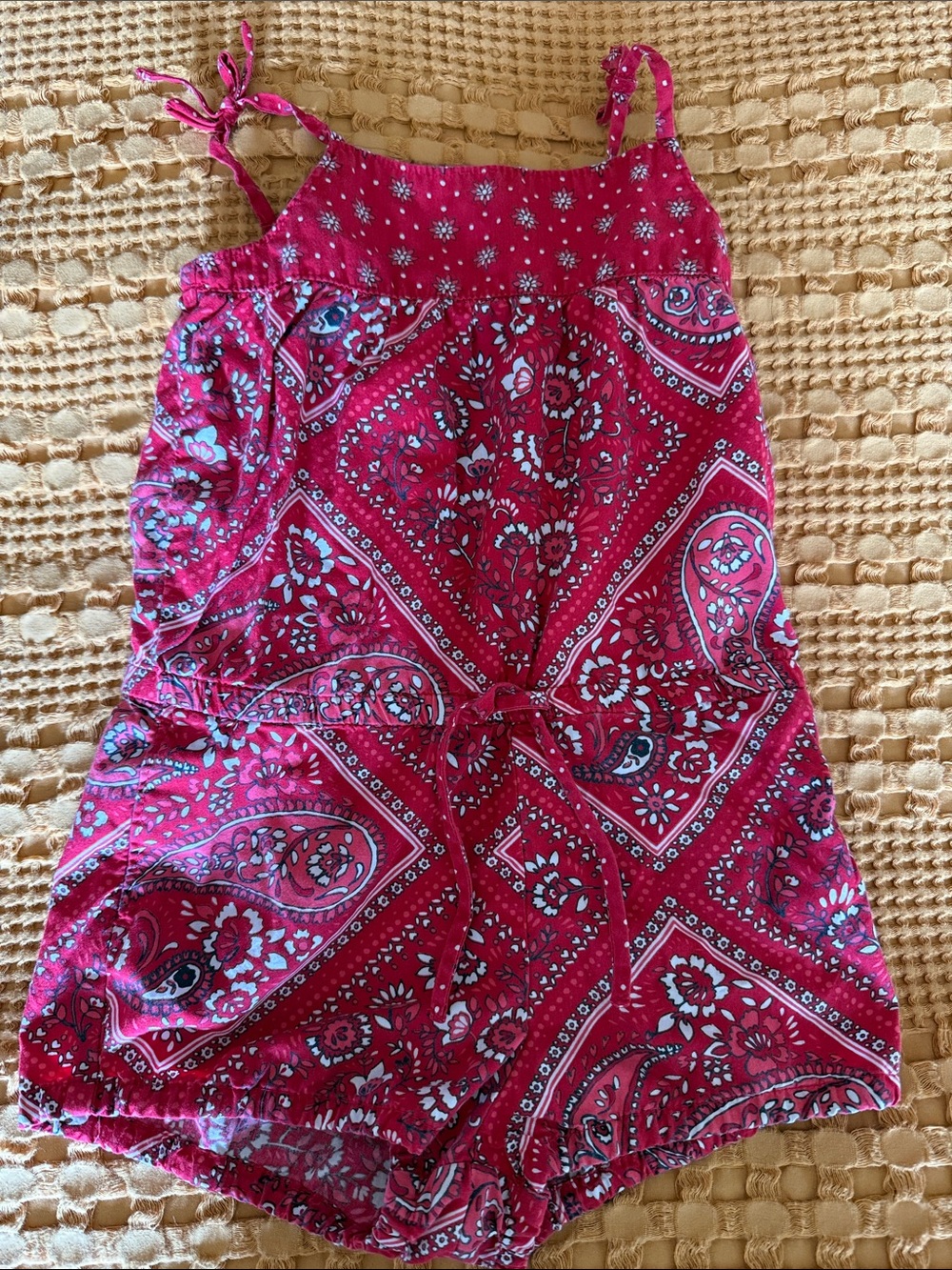 GAP Girls Pink Bandana Print Sleeveless Romper